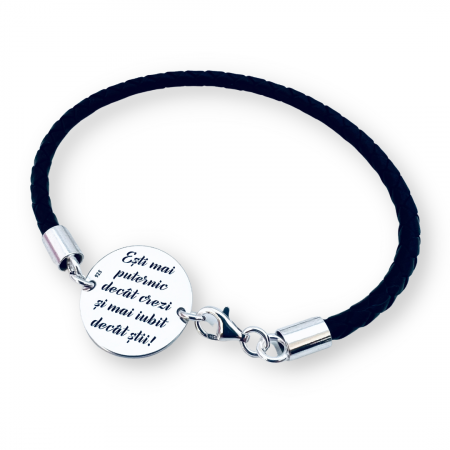 argint, personalizata, barbati, snur piele - Esti mai puternic decat crezi [0]