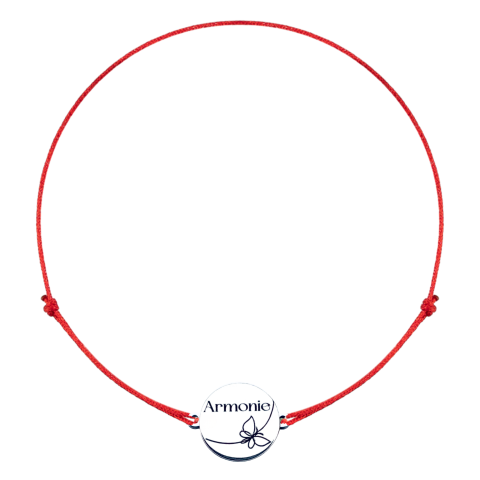 Bijuterii Personalizate - Bratara personalizata argint, snur reglabil Armonie - Personally ME