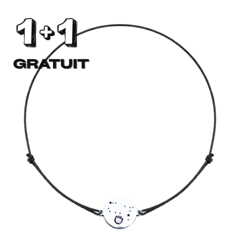 1 + 1 GRATUIT - Bratara personalizata argint, snur reglabil Constelatii