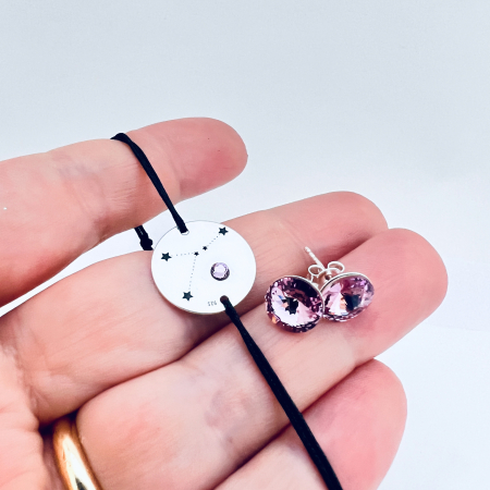 Bratara cu Constelatii, personalizata, cu banut argint si snur reglabil [8]