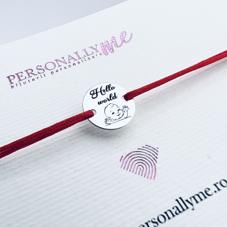 Cadouri sub 150 lei - Bratara personalizata argint, snur reglabil copii