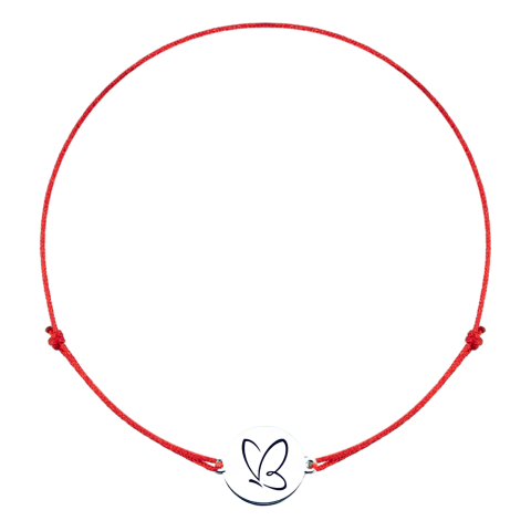 Bijuterii Personalizate - Bratara personalizata argint, snur reglabil Fluturas - Personally ME