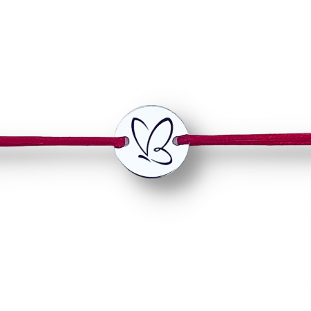 Cadouri corporate personalizate - Bratara personalizata argint, snur reglabil Fluturas - Personally ME