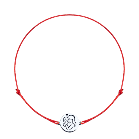 Bratara personalizata argint, snur reglabil Simbol Mama & Bebe [1]