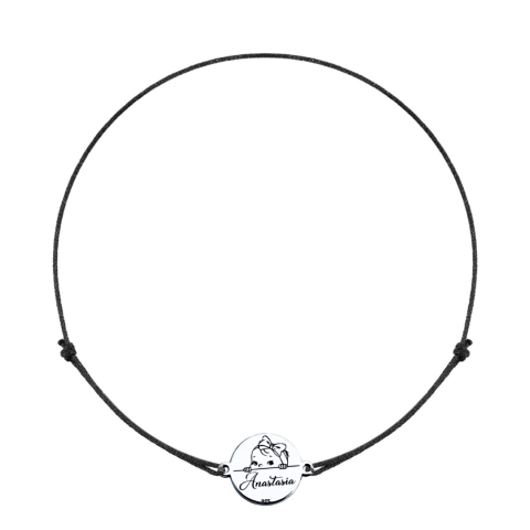 Bratara argint, personalizata snur reglabil Nume Simbol bebelus [2]