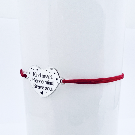 Bratara gravata, cu inima argint personalizata Kind Heart [1]