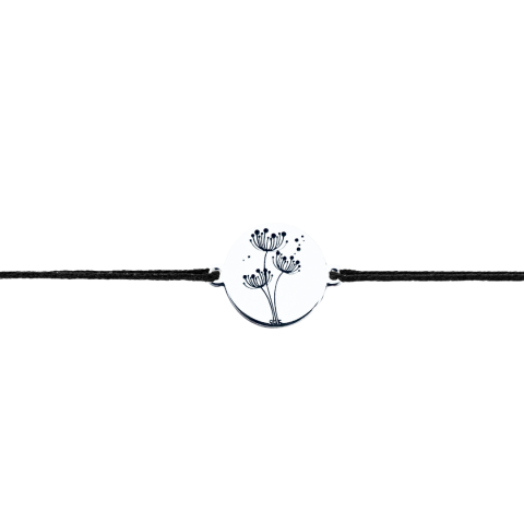 Brățară personalizată din argint, cu șnur reglabil – simbol Papadie [1]