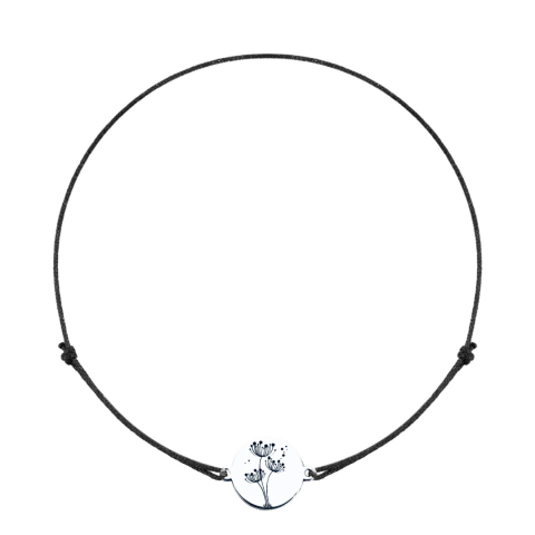 Brățară personalizată din argint, cu șnur reglabil – simbol Papadie [2]