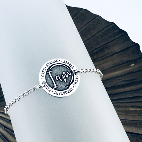 Bratara personalizata din argint - I Am - Puterea intentiei la mana ta [1]