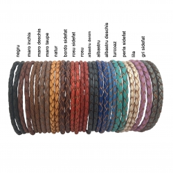 Bratara personalizata argint, snur piele - I am [4]