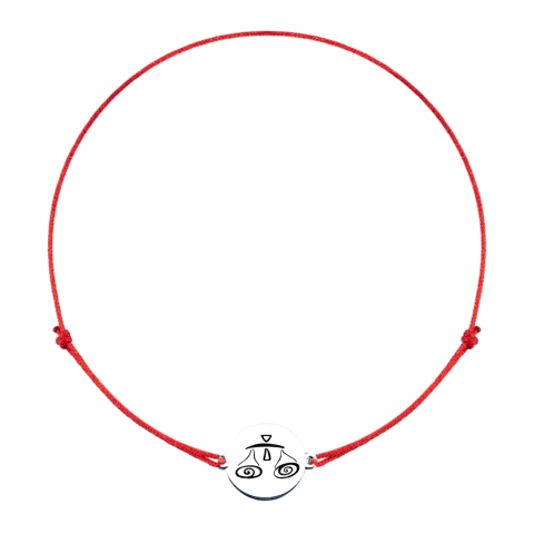 Cadouri sub 150 lei - Bratara Zodie cu banut argint si snur reglabil - Zodia Balanta