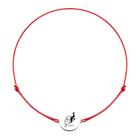 Cadouri sub 150 lei - Bratara Zodie cu banut argint si snur reglabil - Zodia Fecioara