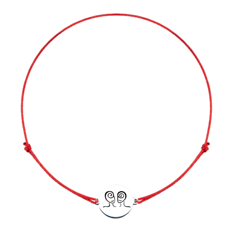 Cadouri sub 150 lei - Bratara Zodie cu banut argint si snur reglabil - Zodia Gemeni