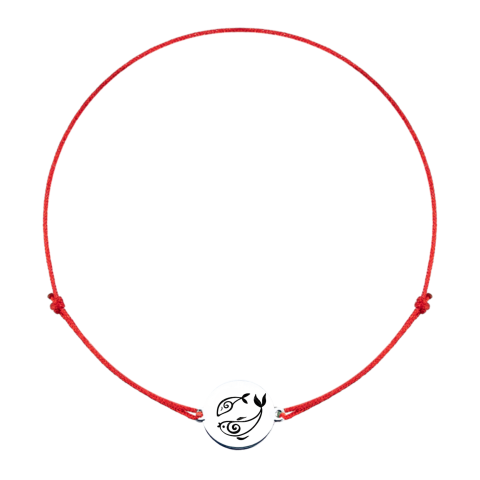 Cadouri sub 150 lei - Bratara Zodie cu banut argint si snur reglabil - Zodia Pesti