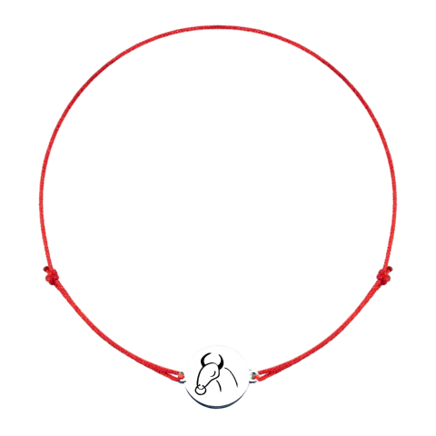 Bratari cu snur personalizate - Bratara Zodie cu banut argint si snur reglabil - Zodia Taur