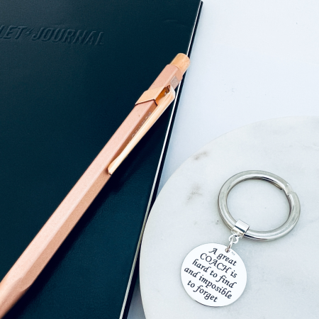 Breloc argint personalizat mesaj A great Coach [1]