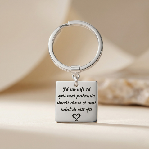 Blessed Beginnings - Breloc din argint personalizat pentru barbati - Sa nu uiti