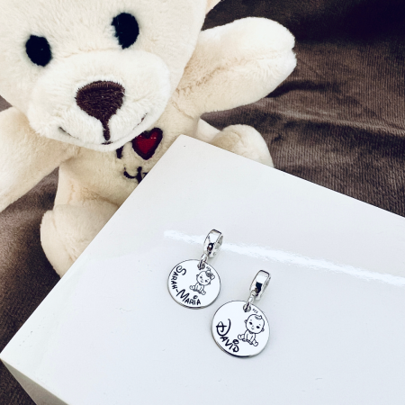 Charm banut argint personalizat cu Nume si Simbol [1]