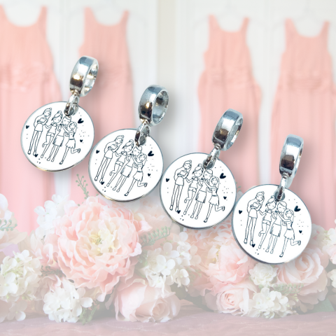 Charm argint personalizat banut Sisters are Forever [10]