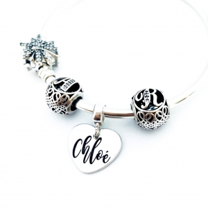 Charm argint inimioara personalizat Mom [1]