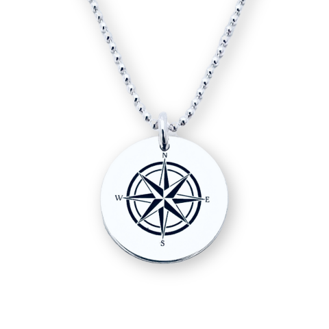 Colier argint army personalizat pentru barbati - Busola iubirii [2]