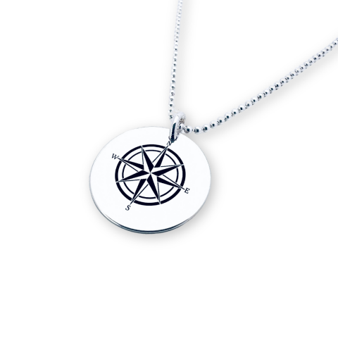 Colier argint army personalizat pentru barbati - Busola iubirii [1]