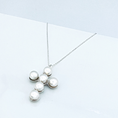 Lantisor argint pandantiv cruciulita cu perle - Personally ME [1]