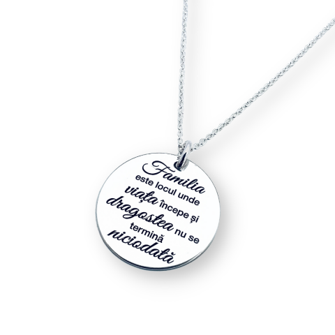 Colier argint gravat Familia [2]