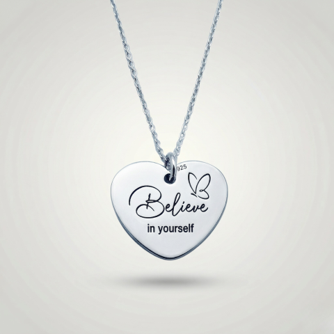 Bijuterii Personalizate - Lantisor Personalizat argint dama - Believe in Yourself