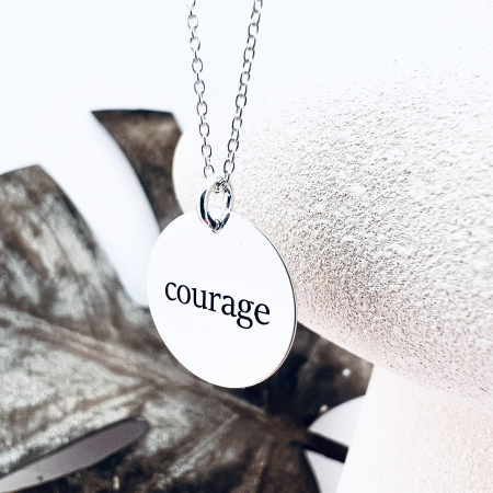 Colier argint gravat snur textil - I Am [6]