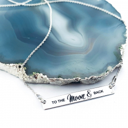 Lantisor argint gravat cu mesaje To The Moon