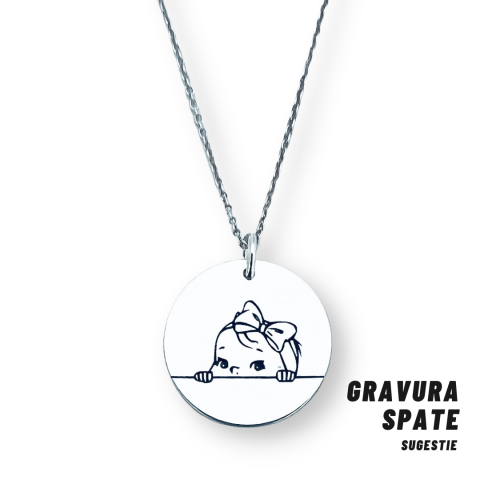 Colier personalizat argint nume si simbol bebelus [3]