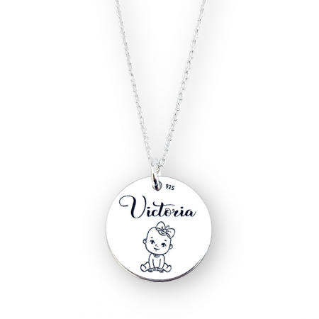 Colier personalizat argint cu Nume & Simbol [2]