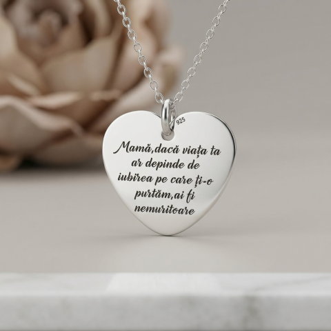 Cadouri de Craciun pentru mama - Lantisor Personalizat Argint - Cadou pentru Mama