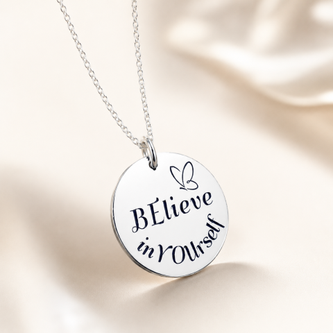 Coliere personalizate / lantisoare argint cu nume - Lantisor argint dama - Believe in YOUrself