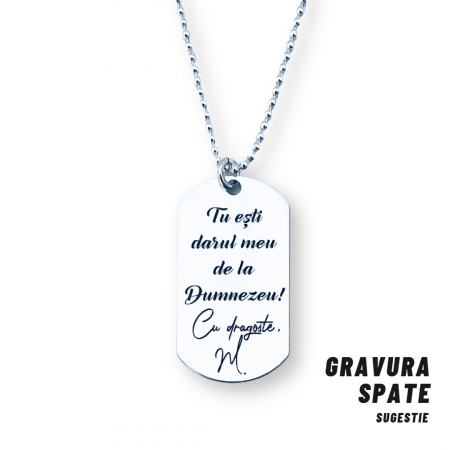 Colier argint personalizata barbati, placuta Army [2]