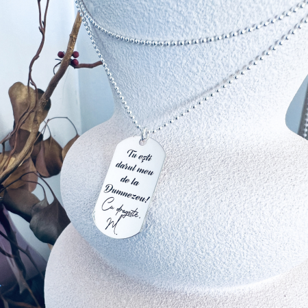 Colier argint personalizata barbati, placuta Army [3]