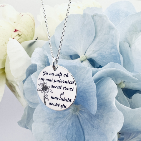Colier din argint personalizat cu mesaj si Simbol Sa nu uiti... [1]
