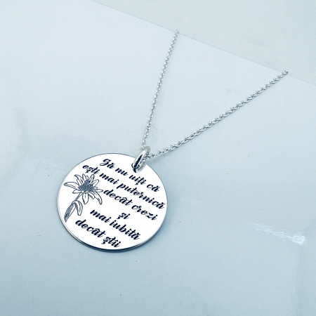 Colier din argint personalizat cu mesaj si Simbol Sa nu uiti... [4]