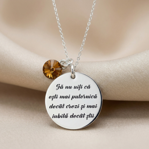 Bijuterii Personalizate - Colier de argint personalizat cadou iubita
