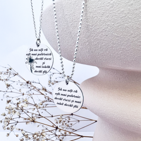 Colier din argint personalizat cu mesaj si Simbol Sa nu uiti... [3]