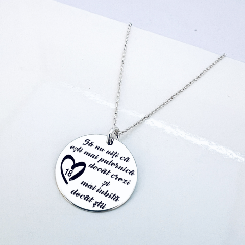 Colier personalizat din argint Sa nu uiti - 18 - Cadou majorat [1]