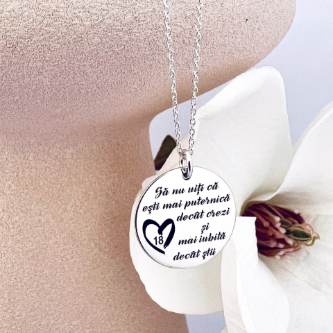 Colier personalizat din argint Sa nu uiti - 18 - Cadou majorat [2]
