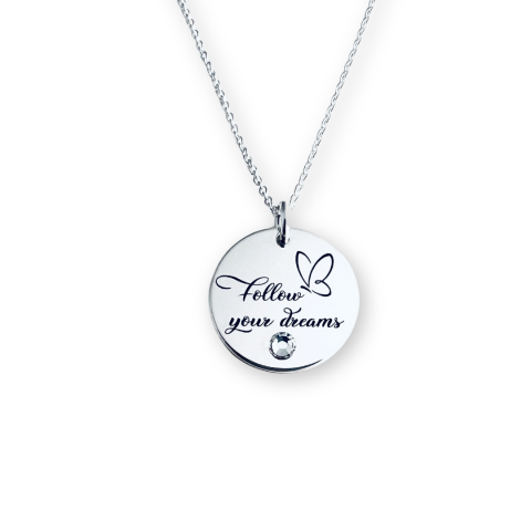 Colier argint personalizat si cristal - Follow your Dreams [1]