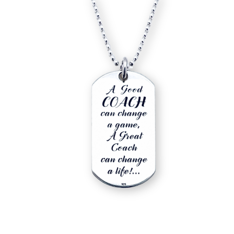 Colier argint placut army personalizata - A good Coach...