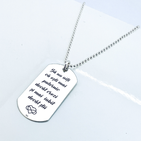Colier argint placuta Army Personalizata - Sa nu uiti... [2]