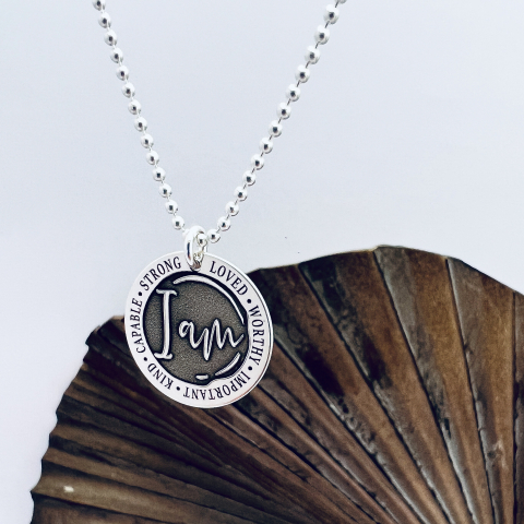 Lantisor army personalizat argint pentru barbati - I am [3]