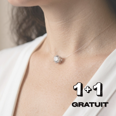 Cadouri personalizate iubita / sotie - Lantisor silicon cristal zirconiu alb