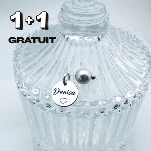 1 + 1 GRATUIT - Colier cu perla banut argint snur transparent