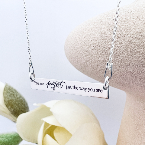 Lantisor placuta argint personalizata You are Perfect [1]
